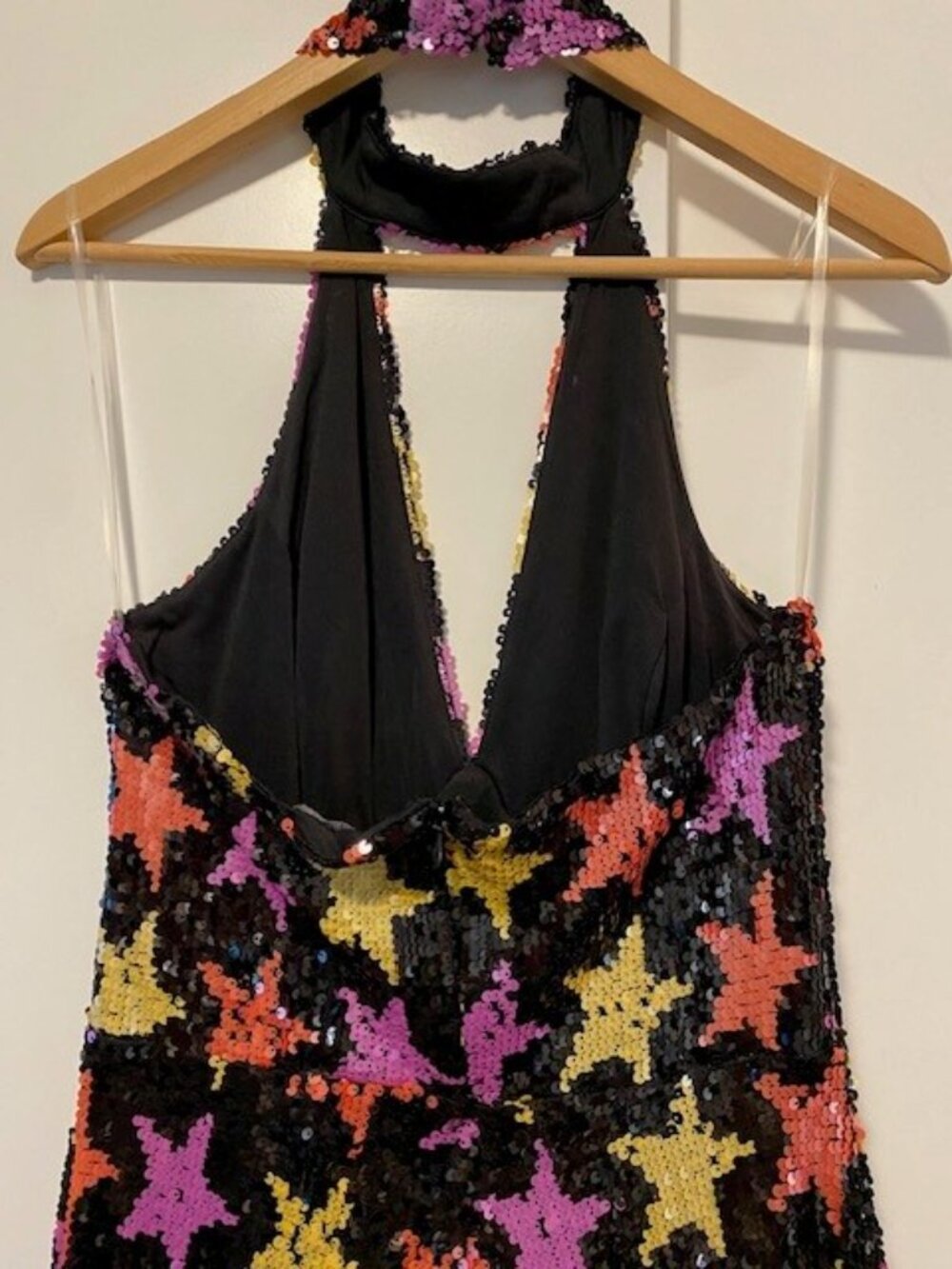 Smak Parlour Sequin Halter Jumpsuit | Open Back | Size Large | Retro Disco Glam - Picture 5 of 7